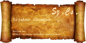 Szieber Csombor névjegykártya